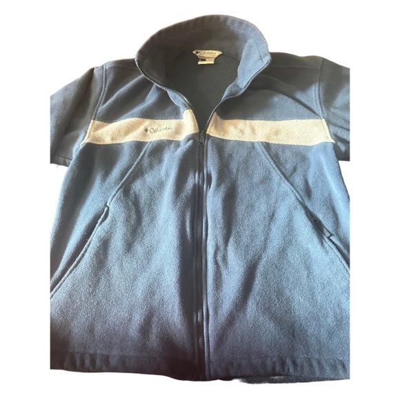 Columbia Vertex Mens Large Full Zip Fleece Jacket Core Interchange Royal/Grey L - Picture 2 of 9